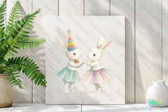 Easter Party Bunnies Dancing Sublimation Clipart Product Image 2