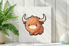 Happy Highland Cow Emoji Sublimation Clipart Product Image 2