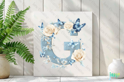 Watercolor Floral Butterflies Letter G Product Image 3