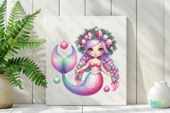 Pastel Christmas Mermaid Clipart Product Image 2
