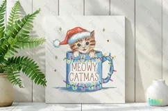 Meowy Catmas Christmas Cat Quotes Sublimation PNG Product Image 2