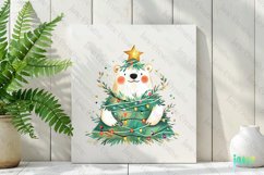 Polar Bear Wrapped In Christmas Tree Clipart Product Image 2