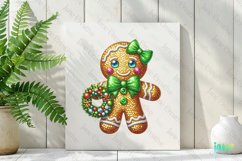 Sparkling Christmas Gingerbread Man Character Clipart Product Image 2