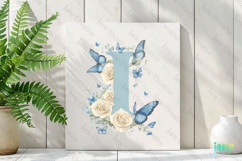 Watercolor Floral Butterflies Letter I Product Image 3