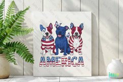 Patriotic Trio Dogs Sublimation Clipart Product Image 2
