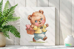 Vintage Bear Easter Springtime Clipart Product Image 2