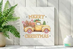 Merry Christmas Truck Sublimation PNG Product Image 2