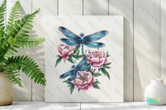 Dragonfly And Flowers Tatoo Clipart Product Image 2