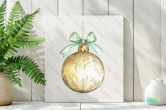 Gold And Mint Christmas Bauble Clipart Product Image 2