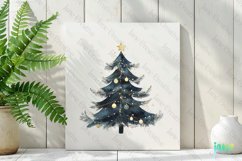 Blue And Gold Christmas Tree Clipart Product Image 3
