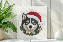 Embroidered Christmas Akita Dog Ornament Clipart Product Image 2