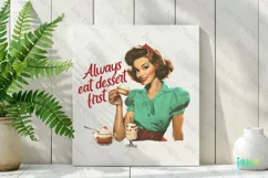Always Eat Dessert First Funny Pin-up Girl Quote Product Image 2