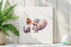 Little Girl With American Shorthair Cat Product Image 2