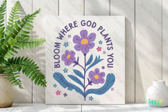 Bloom Where God Plants You Abstract Flower SVG PNG Clipart Product Image 2