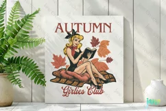 Vintage Fall Autumn Girlies Club Clipart Product Image 2