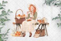 Autumn Picnic Girl Sublimation Clipart Product Image 1