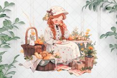 Autumn Picnic Girl Sublimation Clipart Product Image 1
