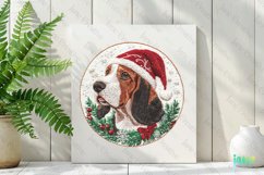 Embroidered Christmas Basset Hound Dog Ornament Clipart Product Image 2
