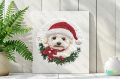 Embroidered Christmas Bichon Frisé Dog Ornament Clipart Product Image 2