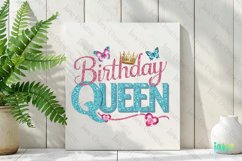 Birthday Queen Glitter Sublimation Clipart Product Image 2