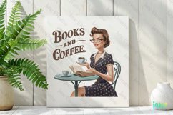 Book And Coffee Retro Book Lover Clipart Product Image 2