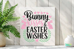 Bunny Kisses Easter Wishes SVG Product Image 2