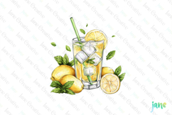 Watercolor Lemon Juice Clipart PNG File Product Image 1