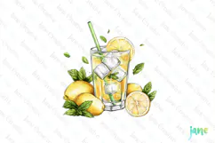 Watercolor Lemon Juice Clipart PNG File Product Image 1