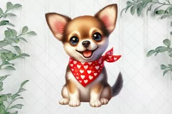 Cute Chihuahua Dog Red Bandana Clipart Product Image 1