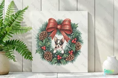 Chihuahua Puppy Christmas Wreath Clipart Product Image 2