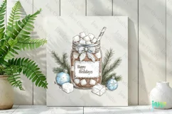 Christmas Hot Cocoa Mason Jar PNG Clipart Product Image 2