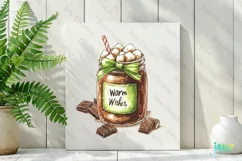 Christmas Hot Cocoa Mason Jar PNG Clipart Product Image 2