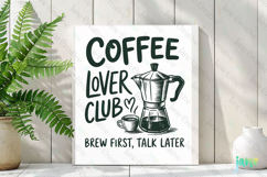 Coffee Lover Club Brew First, Talk Later-Retro Coffee SVG Product Image 2