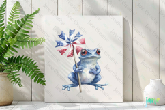 Cute Frog with Flag American Clipart Product Image 2