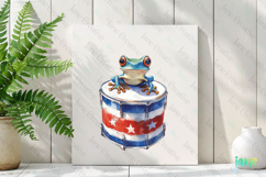 Cute Frog with Flag American Clipart Product Image 2