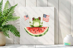Cute Frog with Flag American Clipart Product Image 2