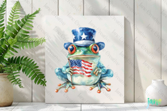 Cute Frog with Flag American Clipart Product Image 2
