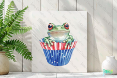 Cute Frog with Flag American Clipart Product Image 2