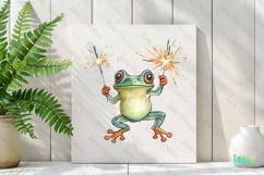 Cute Frog with Flag American Clipart Product Image 2