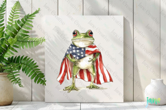 Cute Frog with Flag American Clipart Product Image 2