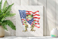 Cute Frog with Flag American Clipart Product Image 2