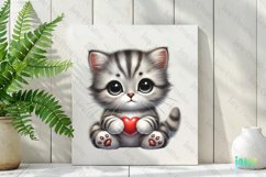 Cute Kitten Valentine&#039;s Day PNG Clipart Product Image 2