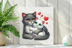 Cute Kitten Valentine's Day PNG Clipart Product Image 2