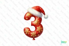 Santa Claus Balloon Alphabet Number 3 Clipart Product Image 1