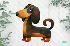 Funny Children's Dachshund Dog Book Clipart Product Image 2