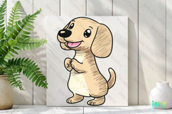 Dachshund Cartoon Dog Sublimation Clipart Product Image 2