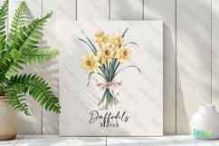 March - Watercolor Daffodils Birth Month Flower Clipart Product Image 2