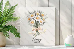 April - Watercolor Daisy Birth Month Flower Clipart Product Image 3