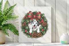 Dalmatian Puppy Christmas Wreath Clipart Product Image 2