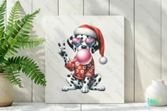 Groovy Christmas Dalmatian Dog And Bubblegum Clipart Product Image 2